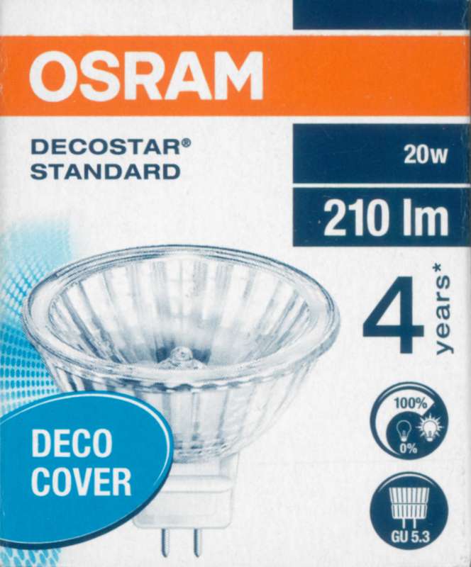 Osram Reflektorlampe Decostar Standard 51S 44860WFL 36° GU5,3 12V 20W Einzelpack