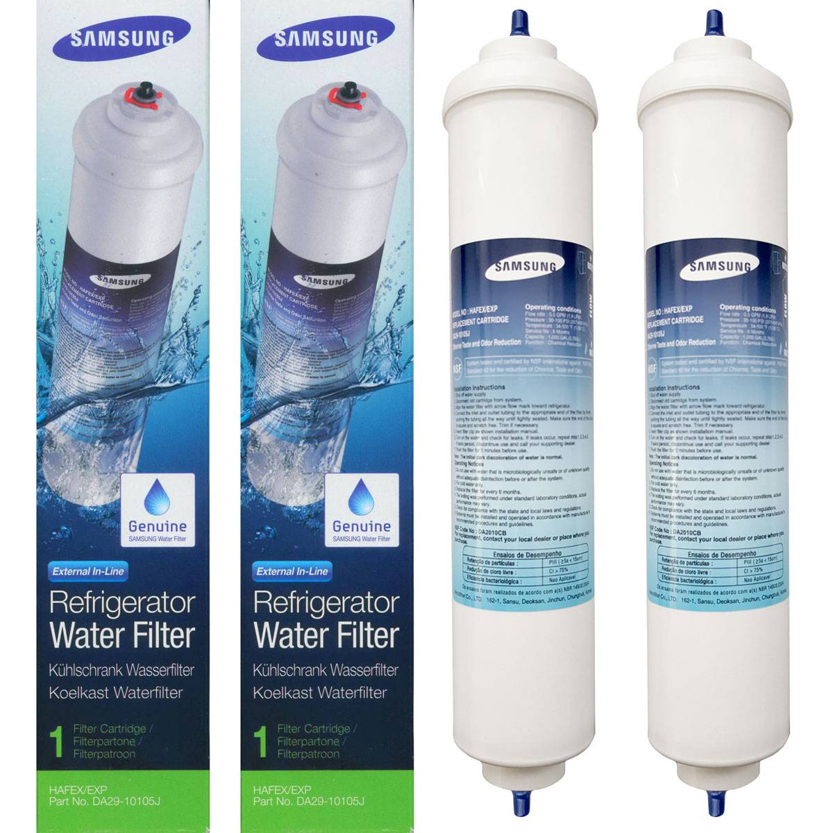 2x Original Samsung Wasserfilter DA29-10105J Filter HAFEX/EXP 3785 Liter