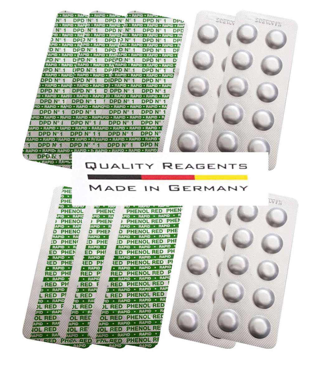 Test-Tabletten RAPID für pH-Wert und freies Chlor je 50 Stück DPD 1 + Phenol Red