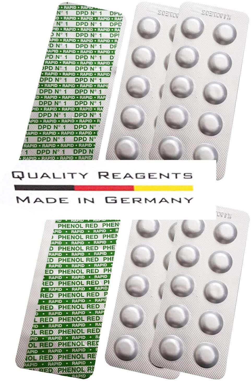 Test-Tabletten RAPID für pH-Wert und freies Chlor je 30 Stück DPD 1 + Phenol Red
