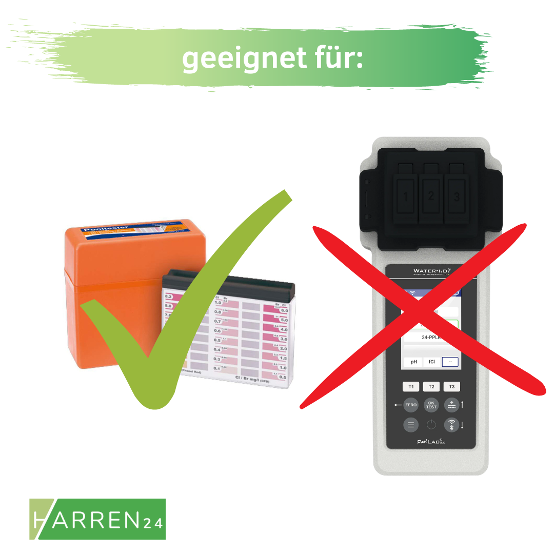 Testtabletten Rapid Schütteltester DPD1 freies Chlor, DPD4 Aktivsauerstoff, Phenol Red Ph-Wert