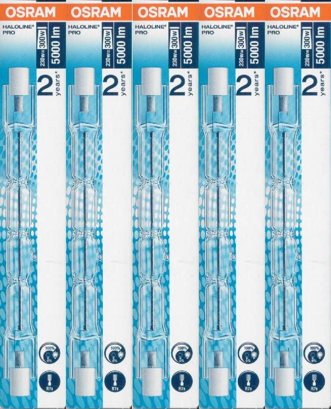 5x Osram Haloline Eco/Professional 64701 R7s 230V 230W Halogen- lamp 118mm