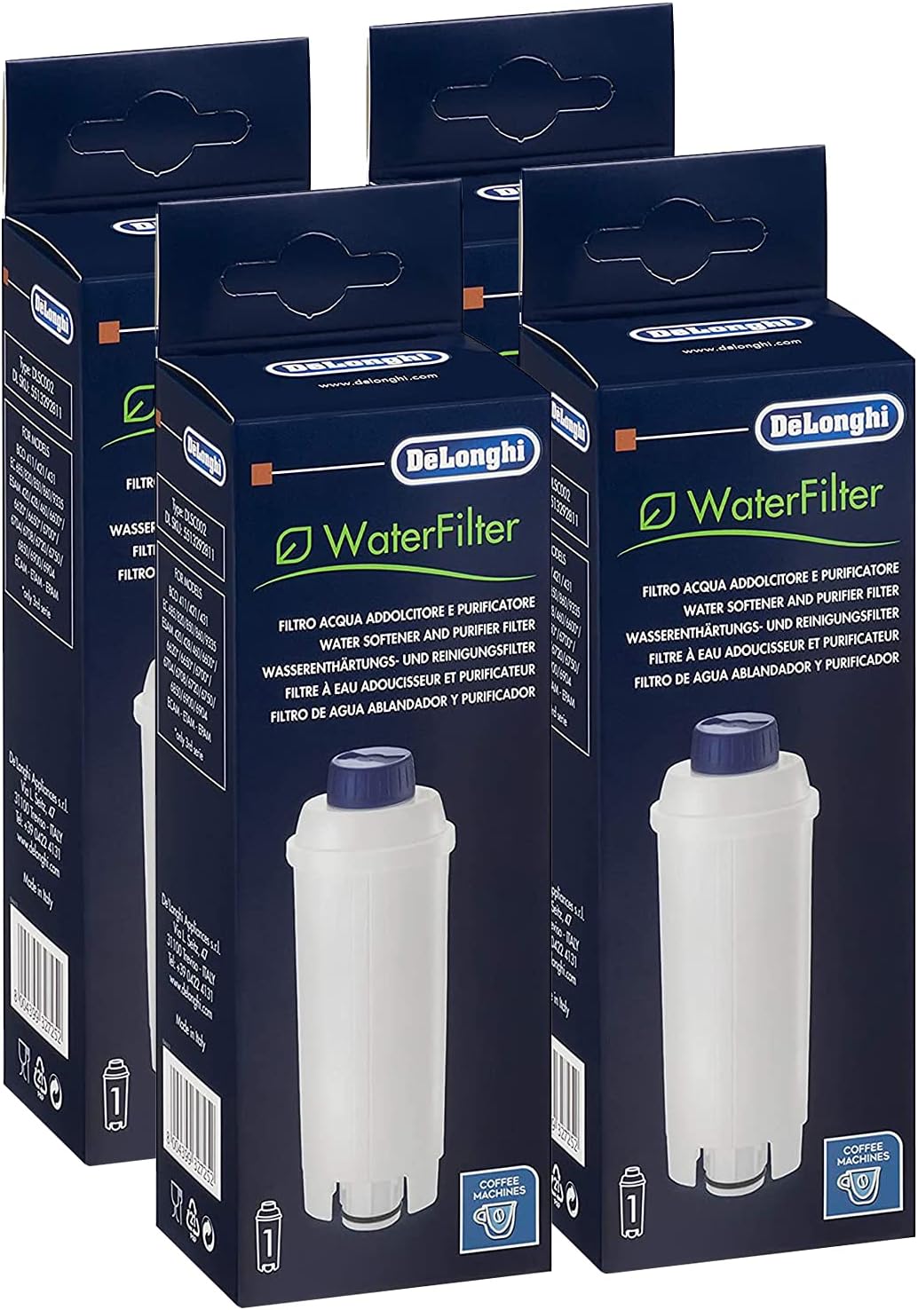 4x De'Longhi Original Ersatz Wasserfilter DLSC002 Filterkartuschen ESAM ECAM BCO