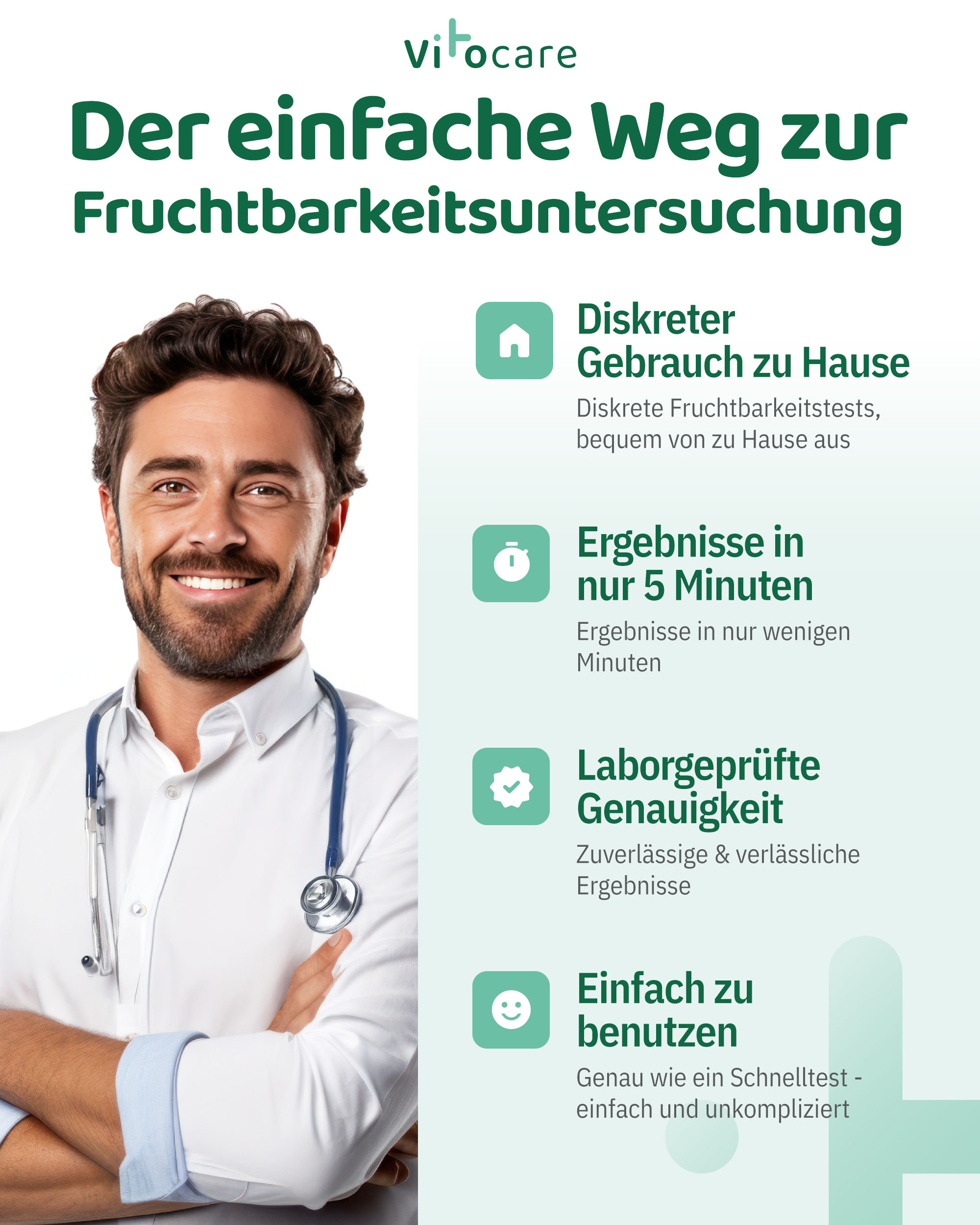 VITOCARE Fruchtbarkeitstest für Männer, Spermientest, Heimtest