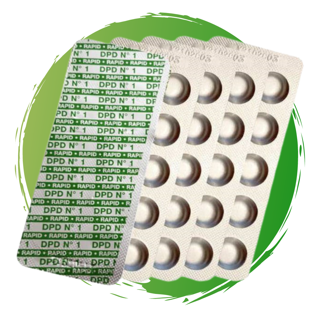 Rapid Testtabletten Schütteltester DPD 1 freies Chlor, 50 Tabletten (5 Blister)