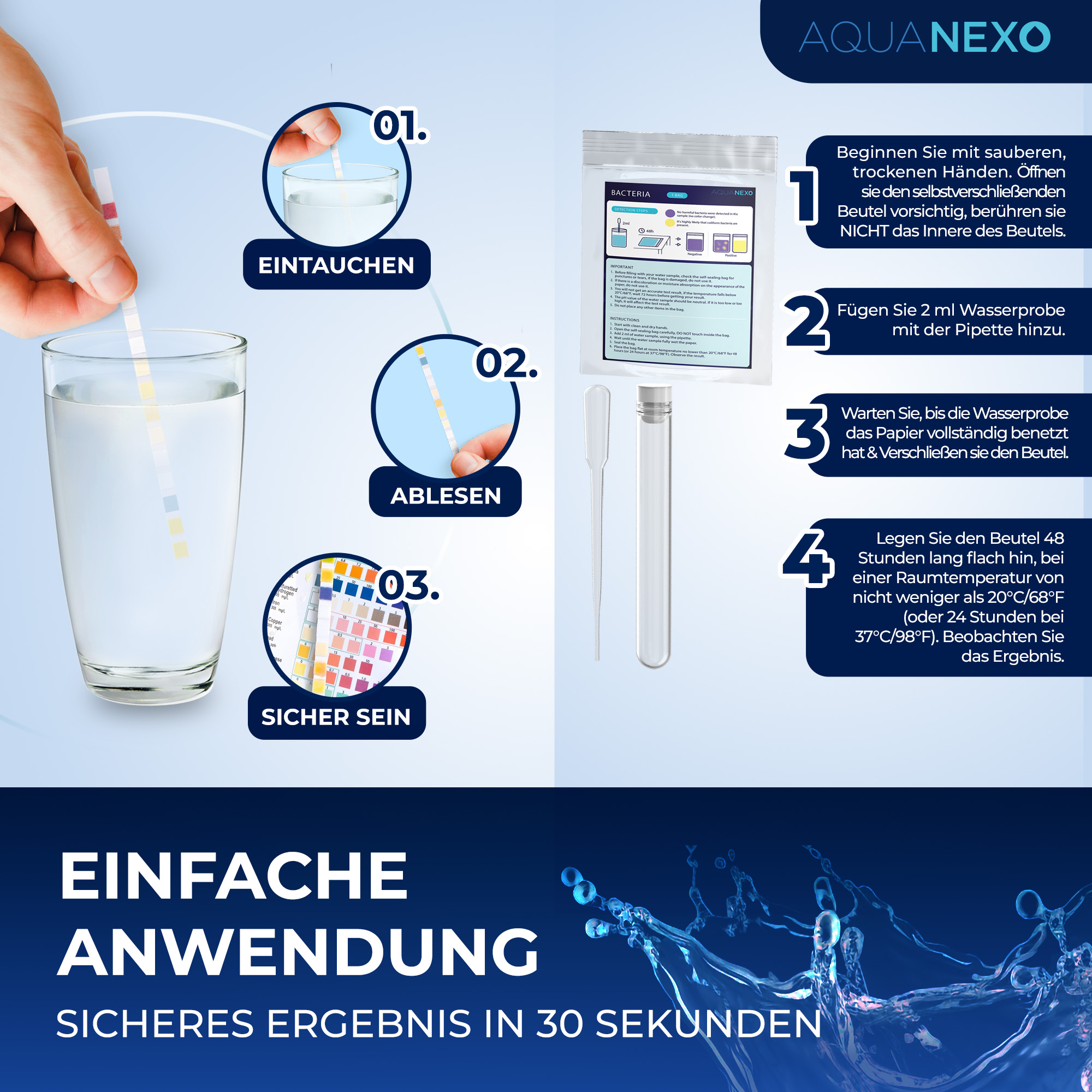 125 Wassertester Trinkwasser Teststreifen 17-in-1 + 2 Bakterientests + 10 Trinkwasser Teststreifen Nitrat/Nitrit + 10 Trinkwasserteststreifen Sulfate 125 Wassertester Trinkwasser Teststreifen 17-in-1 + 2 Bakterientests + 10 Trinkwasser Teststreifen Nitrat/Nitrit + 10 Trinkwasserteststreifen Sulfate