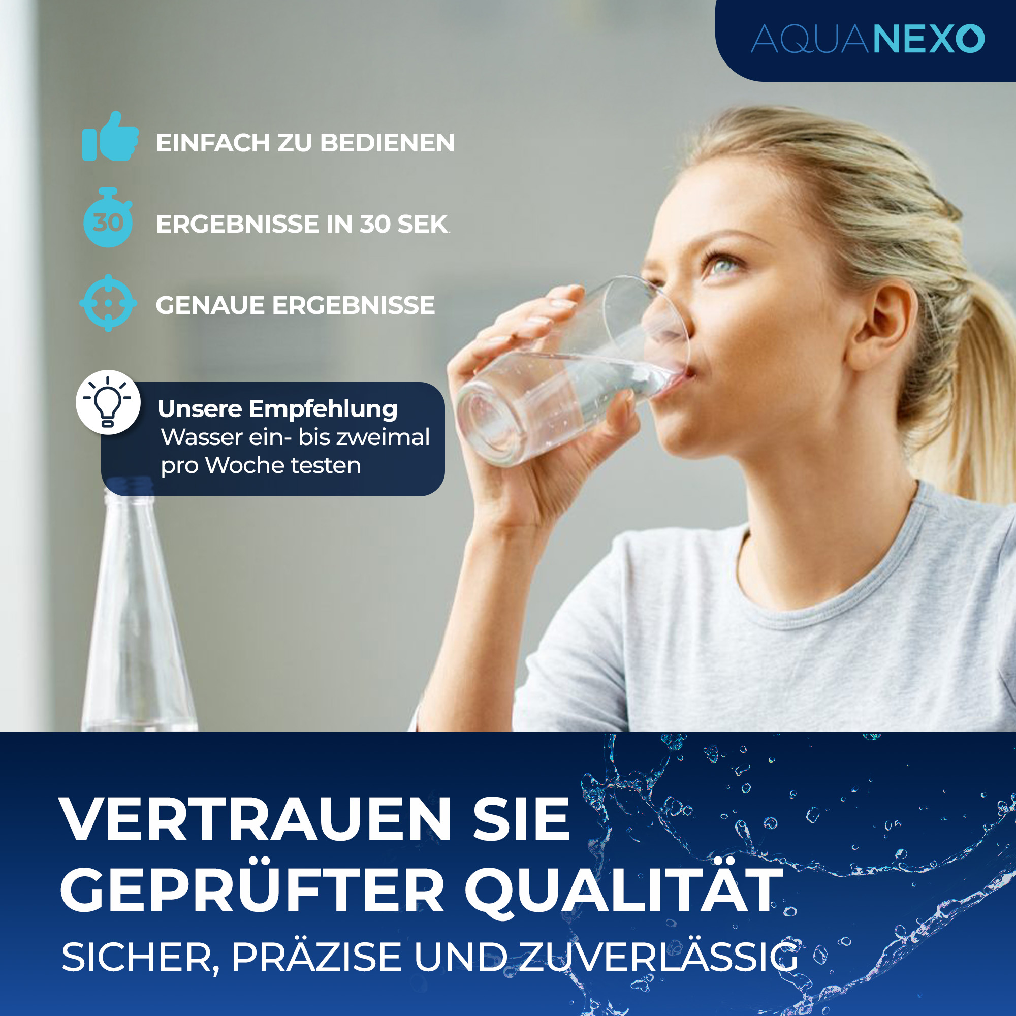 125 Wassertester Trinkwasser Teststreifen 17-in-1 + 2 Bakterientests + Pipette + Reagenzglas