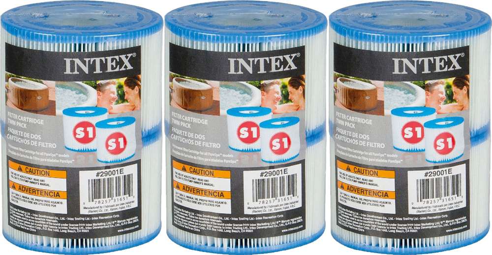 6x Intex Filterkartusche S1 (3 Doppelpacks) 29001 für Pure Spa und Simple Spa