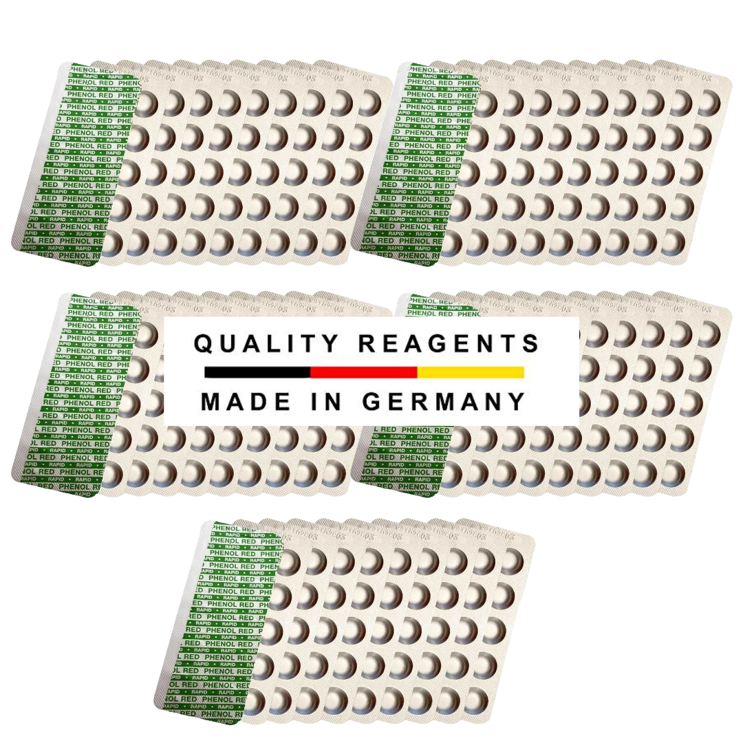 Rapid Testtabletten Schütteltester Phenol Red pH-Wert, 500 Tabletten (50 Blister)
