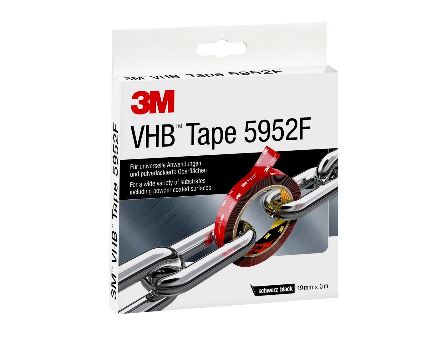 B-Ware 3M-5952F-19 Klebeband VHB TAPE doppelseitig STARK schwarz