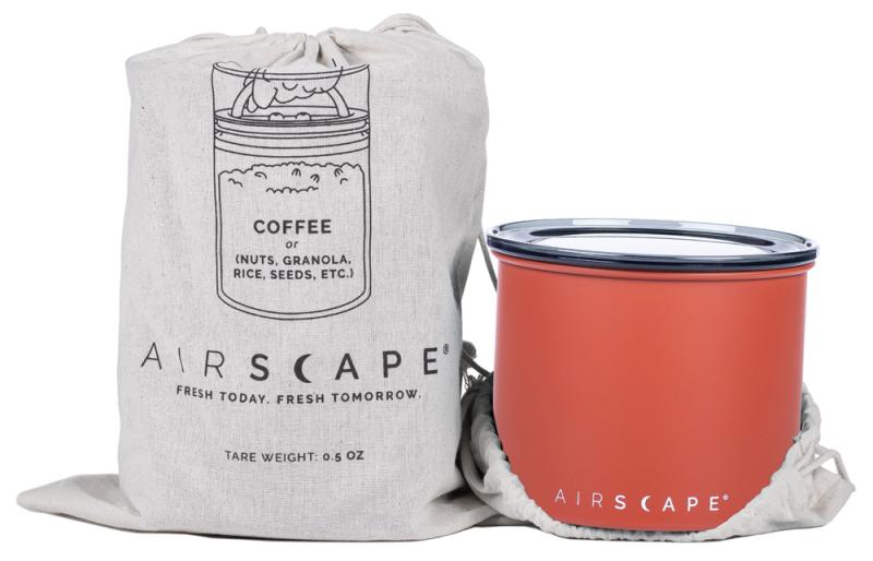 Airscape® Kaffeedose Aromabehälter luftdicht vakuum 500g Bauwollbeutel rot