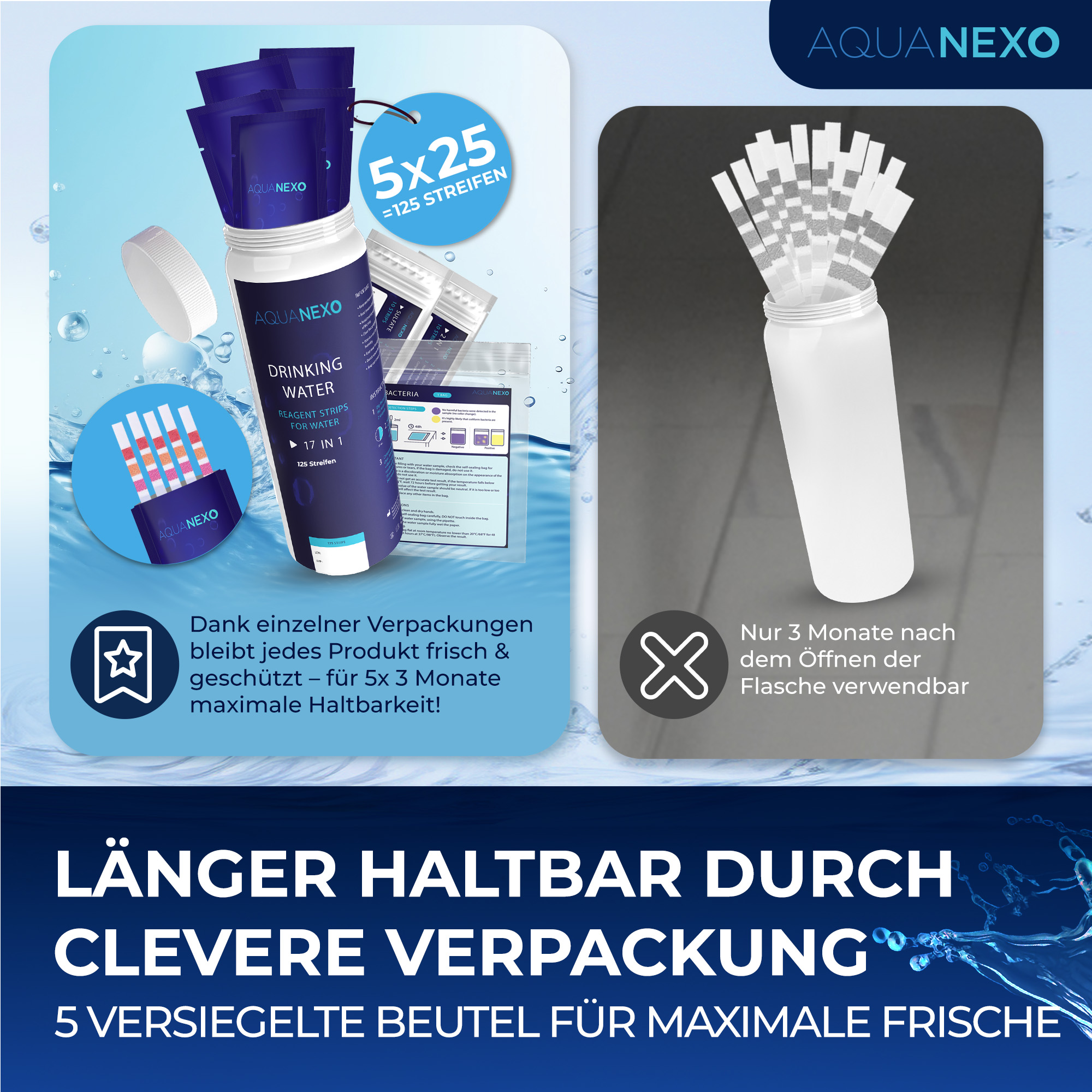 125 Wassertester Trinkwasser Teststreifen 17-in-1 + 2 Bakterientests + 10 Trinkwasser Teststreifen Nitrat/Nitrit + 10 Trinkwasserteststreifen Sulfate 125 Wassertester Trinkwasser Teststreifen 17-in-1 + 2 Bakterientests + 10 Trinkwasser Teststreifen Nitrat/Nitrit + 10 Trinkwasserteststreifen Sulfate