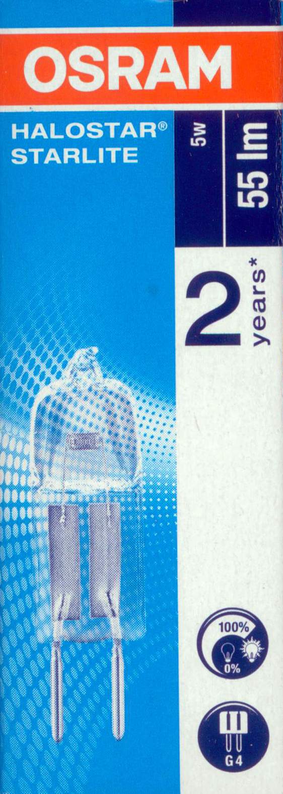 20x Osram Stiftsockellampe Halostar Starlite 64405s G4 12V 5W 55lm 6kWh/1000h