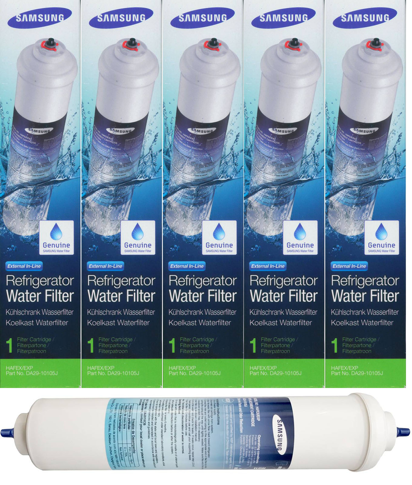 5x Original Samsung Wasserfilter DA29-10105J Filter HAFEX/EXP 3785 Liter