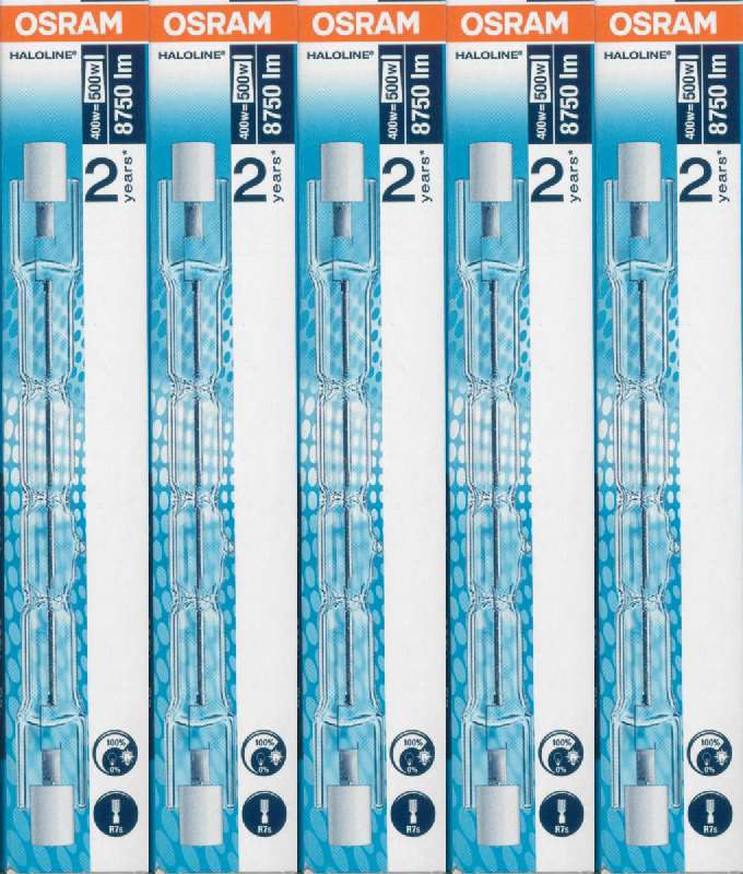 5x Osram Halogen-Stablampe Haloline PRO 64702 R7s 230V 400W 8545lm 400kW/1000h