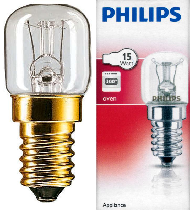 2x Philips Backofenlampe T22 300°C, E14 230V 15W 90lm 15kWh/1000h