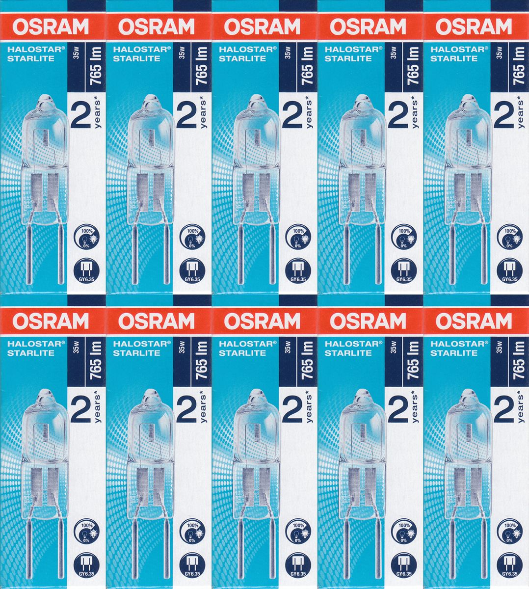 20x Osram Stiftsockellampe Halostar Starlite 64432s GY6,35 12V 35W 580lm Halogen